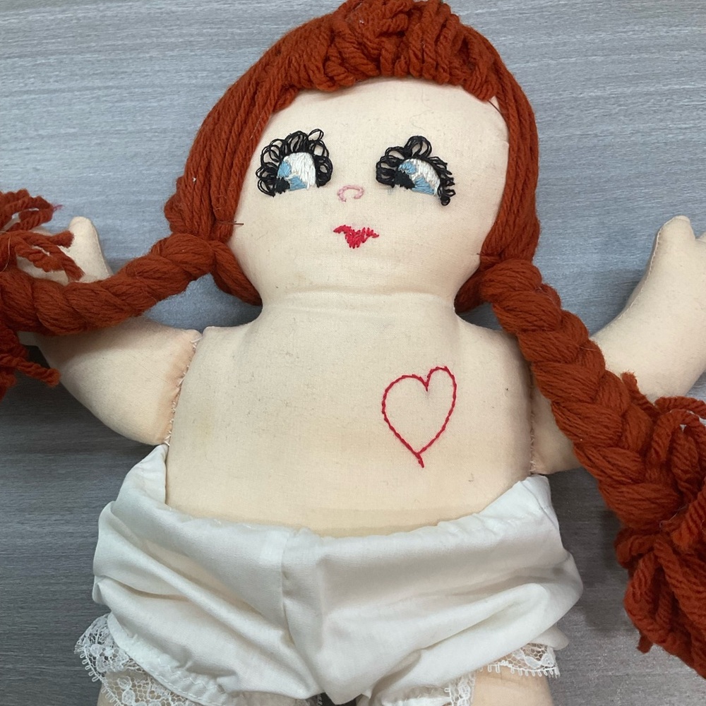 VINTAGE HANDMADE 15” DOLL - Picture 8 of 8